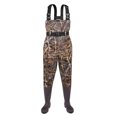 HISEA Unisex Fishing Chest Waders Bootfoot Cleated Sole Hunting Waterproof Soft • $55.99