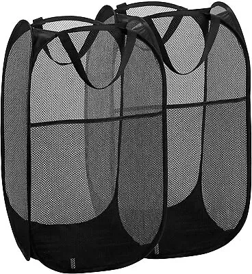 2 Packs Collapsible Pop Up Laundry Bag Foldable Hamper Large Mesh Clothes Basket • $8.99