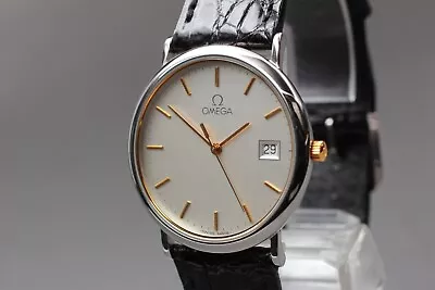 [N MINT] Vintage OMEGA Deville 196.0312.1 Quartz Cal.1430 6J Silver Men's Watch • $399.90