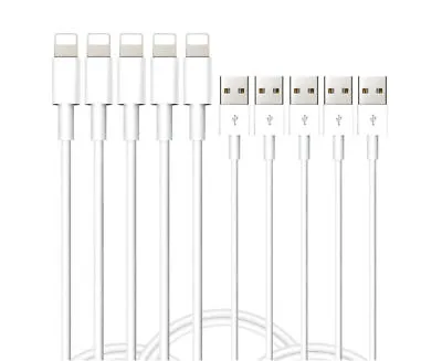 5 Packs IPhone Charger Cable Charging USB Cord White 1m 1.5m 2m - AUS • $12.95