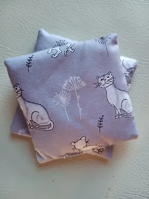 Cat Design Microwave Rice Hand Warmers / Pain Relief Set Of 2 • £6.99