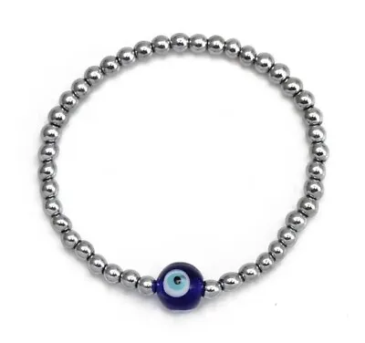 Alloy Evil Eye Beaded Bracelet Mari Nazar Turkish Lucky Eye • $9.95