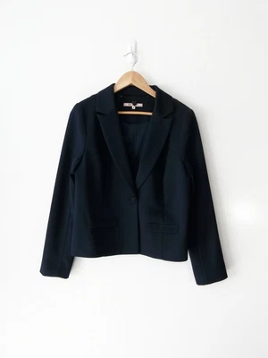 $35 • Buy REVIEW Size 14 Navy Textured Boxy Blazer Jacket