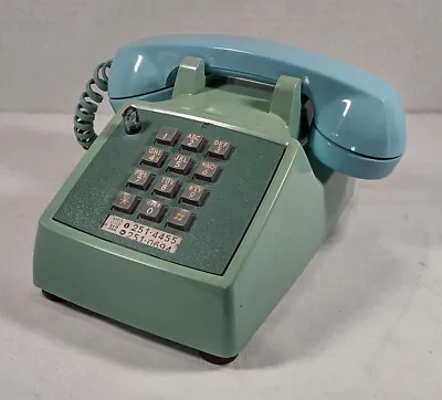 Vintage Two-line Telephone - Aqua Touch-tone Western Electric Bell System - 2515 • $75