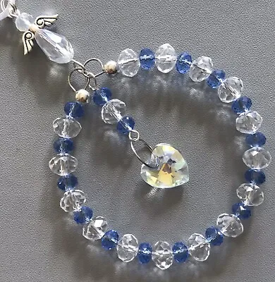 £5.20 • Buy Light Blue Crystal Sun-catcher March Birthstone - Guardian Angel, Birthday Gift