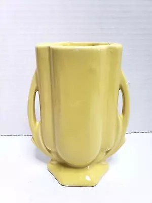 VINTAGE McCOY YELLOW POTTERY VASE 5.5  1940s • $20