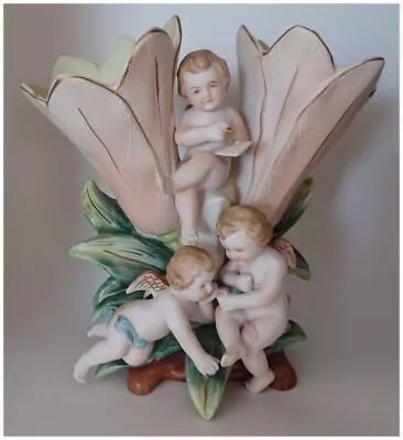 $175 • Buy Vintage MCM Ardalt Cherub Double Vase, BEAUTFUL Lenwile China #6173