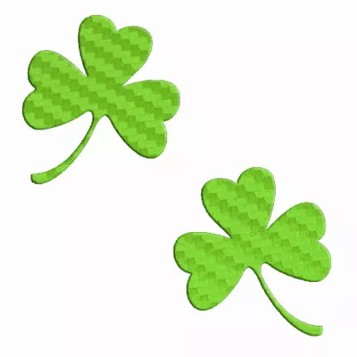 3 Leaf Clover Sticker - 2 Pack Of Carbon Fiber Three Leaf Shamrock Decals • $3.81