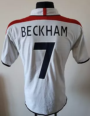 England 2003 - 2004 Home Football Umbro Shirt #7 Beckham Size Large [L] • £66.52