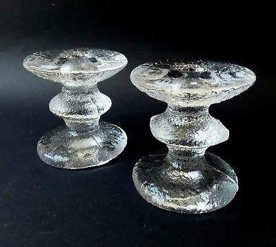 $50 • Buy Vintage Iittala Finland Festivo Glass Candle Holder / Stick Pair