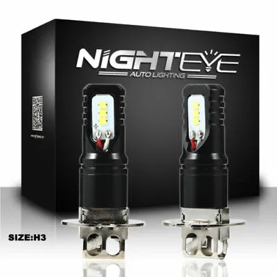 NIGHTEYE 2x H3 160W CSP LED Fog Light Driving Globes Bulbs 6000K White • $30.79