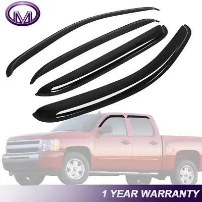 Window Visor Rain Guard Vent Fit 2007-13 Chevy Silverado GMC Sierra Extended Cab • $27.89