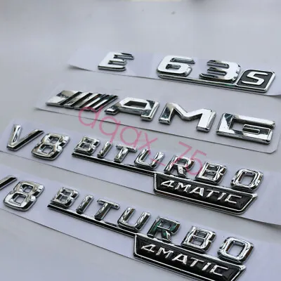 2018 E63s + AMG + V8 BITURBO  Letters Trunk Embl Badge Sticker For Mercedes Benz • £35.94