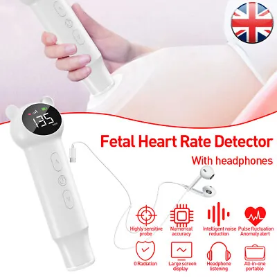 Fetal Doppler Detector Baby Heart Beat Rate Probe Prenatal Monitor Ultrasonic UK • £11.49