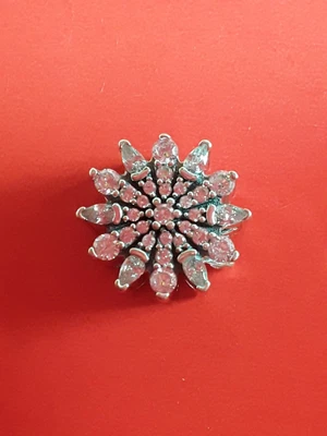 £35 • Buy ICE CRYSTAL Authentic PANDORA Silver SNOWFLAKE Winter Charm 791764CZ