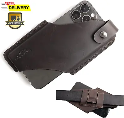 Topstache Leather Phone Holster With Belt Loop Magnetic Closure Cell Phone P.... • $29.42