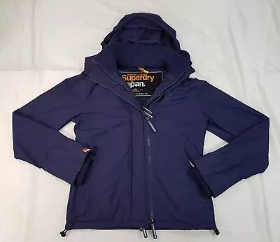 £26.99 • Buy Superdry Windcheater Size M Uk10 Womens Mens Boys Navy Blue Jacket Raincoat Hood