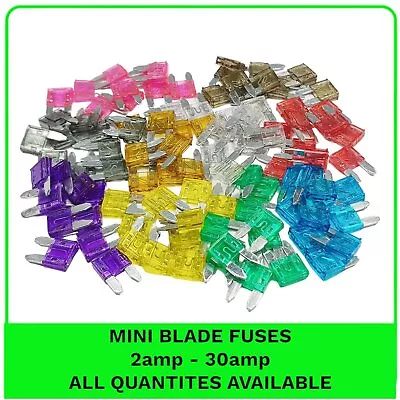 Mini Blade Fuse 2A 3A 4A 5A 7.5A 10A 15A 20A 25A 30A Auto Car Fuses ATM Bike • £2.45