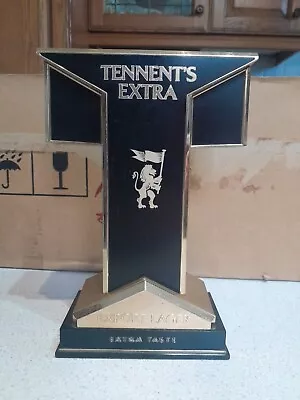 VINTAGE / ANTIQUE 1970/80s TENNENTS EXTRA EXPORT LAGER BEER PUMP FRONT/BAR • £29.99