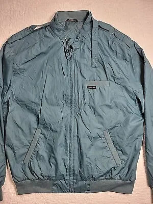 Vintage Members Only Cafe Racer Bomber Jacket Medium Teal Windbreaker • $17.99