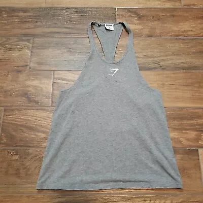 Gymshark Stringer Tank Top Mens Small Grey Critical 2.0 Muscle Gym Racerback • $17.95