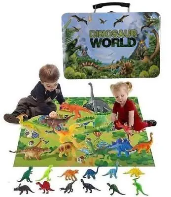Dinosaur World Toys Figures Activity Play Mat & Trees Set Jurassic Park A6 • $34.99