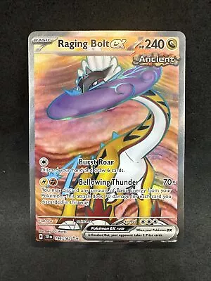 Pokemon Raging Bolt Ex 196/162 Temporal Forces Full Art Ultra Rare Holo NM • $9.99