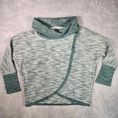Calvin Klein Performance Sweater Women Medium Green Cowl Neck Wrap Athleisure • $15
