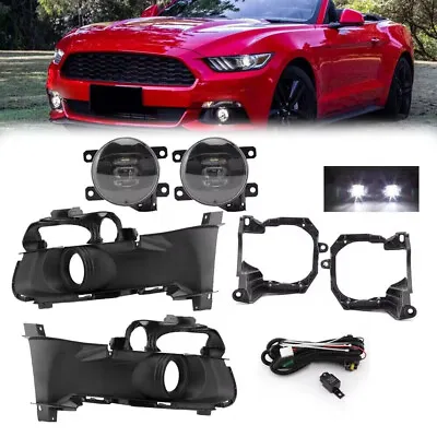 Fog Light Lamps+Cover Bracket Harness Wiring Switch For Ford Mustang 2015-2017 • $122.77