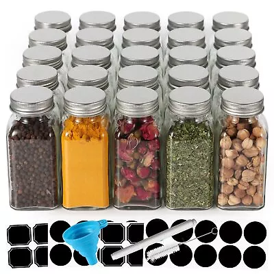 6 Oz Glass Spice Jars Bottles25 Pack Empty Spice Jars With Shaker Lids And L... • $32.84