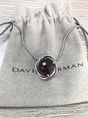£18.03 • Buy David Yurman Infinity 14mm Red Garnet Pendant Necklace 18 In Sterling Silver 925