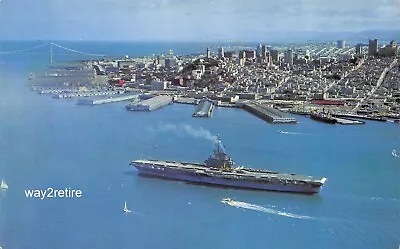 Postcard Military US Navy Aircraft Carrier USS Enterprise (CVN65) San Francisco  • $7.99