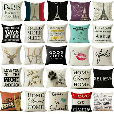 £3.59 • Buy Cushion Cover Funny Words Cushion  Waist Throw Sofa Home Decor Pillow Case