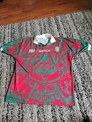 Mexico Aba Sport Original 3rd Alternate Jersey Red Green 1997 Vintage • $495