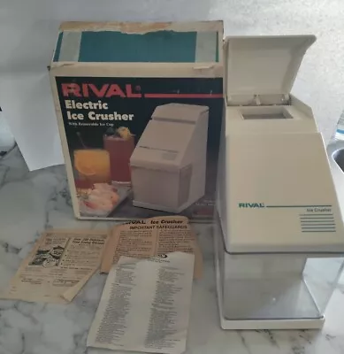 Rival Electric Ice Crusher Model 840 Removable Ice Cup Holds 2 Cups Home Bar USA • $27