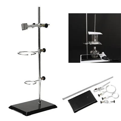 50cm Lab Stand Support Platform 2-Ring Condenser Clamp Stands Chemistry Holder • $20