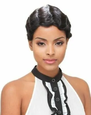 H/h Mommy By Janet Collection 100% Remy Human Hair Full Wig Short Finger Wave • $19.99