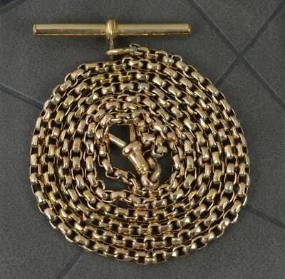 Antique 9 Carat Gold Belcher Link Albert Pocket Watch Chain 29  • £825