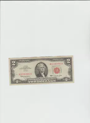 Vintage Two Dollar 1963 $2 United States Note Jefferson Red Seal Usn • $15.50