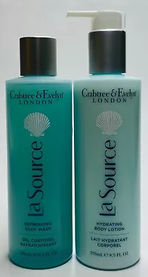 2 Crabtree Evelyn LA SOURCE Refreshing Body Wash Hydrating Body Lotion 8.8 Oz Ea • £123.44