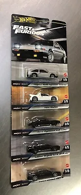 Hot Wheels Fast & Furious Case E ( Set Of 5 ) Toyota Ford Plymouth Nissan Honda • $24.99