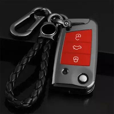 $30.50 • Buy Zinc Alloy Car Flip Key Fob Case Cover Holder Bag For VW Volkswagen Golf 7 Polo