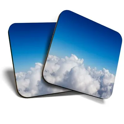 £5.99 • Buy 2 X Coasters - Cloudscape Cumulus Clouds Blue Sky  #44630