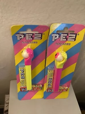 Retired Misfit Psychedelic Eye Pez Set 4.9 Neon Stems Non U.S. Release 1997 MOC • $200