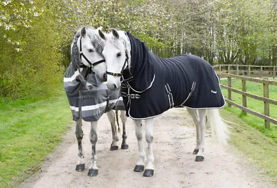 Rhinegold Show Fleece Cooler Travel Fleece Horse Rug | Combo Full Neck STRIPES • £32.95