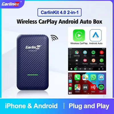 Carlinkit 4.0 Wireless Carplay AI Box Android Auto Adapter Multimedia Video Play • $38.99