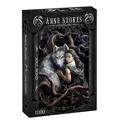 Anne Stokes - SOUL BOND - 1000 Piece Jigsaw Puzzle Goth Dark Fantasy Wolves • £25