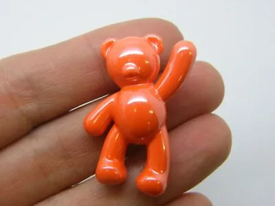 £1.15 • Buy 2 Teddy Bear Pendants Orange AB Acrylic P743 - SALE 50% OFF