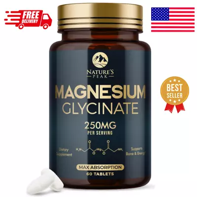 Magnesium Glycinate 250mg - 100% Chelated For Max Absorption Magnesium Capsules • $12.23