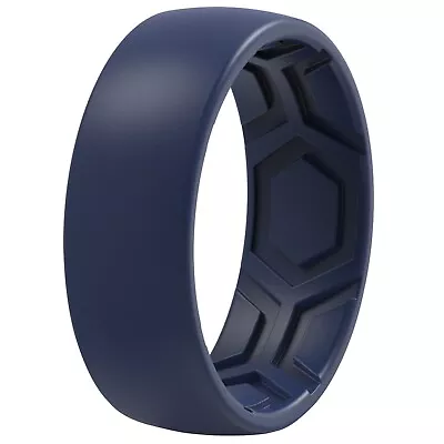 ThunderFit Silicone Ring For Men Breathable Pattern Wedding Bands 8mm Wide • $10.99